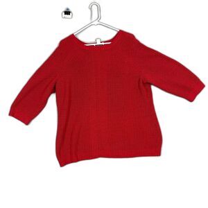 CJ Banks Womens  Red Sweater Knit Long Sleeve Plus Size 3X